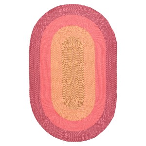 Color Block Woven Oval Area Rug 5