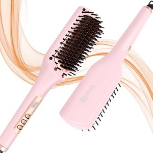 Nicebay Hair Straightener Brush with Negative Ions – Anti-Scald, Auto-Off, Fast Heating, 6 Temp Settings for Smooth, Frizz-Free Hair - 1 of 4