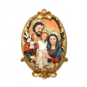 LuxenHome Holy Family Wall Plaque, Oval Religious Decor Featuring Joseph, Mary & Baby Jesus for Prayer Room & Faithful Home Multicolored - 1 of 4