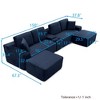 GDFStudio Luvina 150'' 4-Seater Corduroy Upholstered Sectional Sofa with Cup Holders and USB Ports - 3 of 4