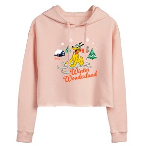 Women's - Disney - Winter Wonderland Cropped Graphic Hoodie - 1 of 3