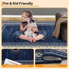 Washable Area Rug Modern Geometric Bordered Rug Low Pile Non Slip Floor Carpet, Soft Non Shedding Thin Rug, Distressed Rug for Bedroom Living Room - 2 of 4