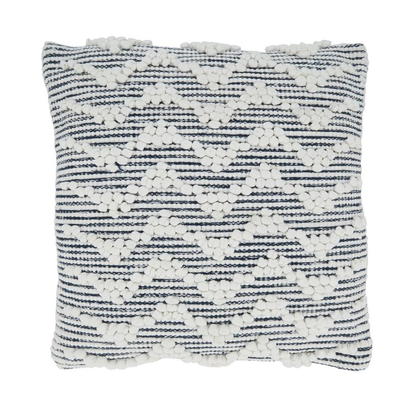 18&#34;x18&#34; Textured Chevron Design Square Throw Pillow Cover Blue - Saro Lifestyle, 1 of 6