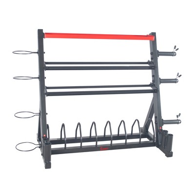Black Multi-Weight Storage Rack Stand for Home Gym