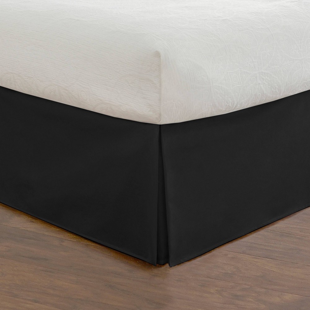 Photos - Bed Linen Queen Tailored Poplin Bedskirt 18" Drop Black - Fresh Ideas