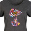 Women's Peanuts Snoopy Silhouette Pattern Graphic T-shirt Dress - Heather Charcoal - 3X - 2 of 4