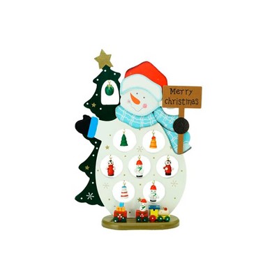 Northlight 10.25" White and Blue Snowman Merry Christmas Cut-Out Tabletop Decor