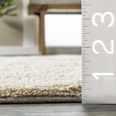 Ivory and Multicolor Wool Blend Tufted 6' x 9' Area Rug