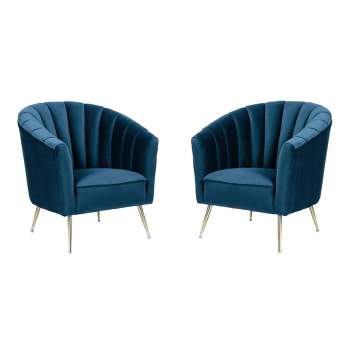 Set of 2 Rosemont Velvet Accent Chairs - Manhattan Comfort