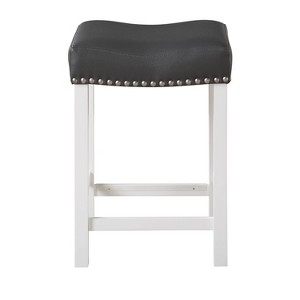 Set of 2 Zermatt Counter Height Barstools Seat White/Black - Steve Silver Co.: Upholstered, Wood Frame, Armless & Backless - 1 of 4