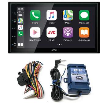JVC KW-M56BT Digital Media Receiver 6.8" Touch Panel Compatible With Apple CarPlay & Android Auto with PAC SWI-RC Steering Wheel Interface