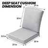 Pellebant Patio Chair Cushions Waterproof for Outdoor Furniture with Removable Cover Deep Seat & Back Cushion - 2 of 4