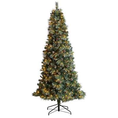 Nearly Natural 8-ft Frosted Tip British Columbia Mountain Pine Artificial Christmas Tree