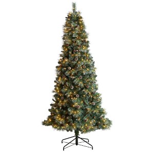 Nearly Natural 8-ft Frosted Tip British Columbia Mountain Pine Artificial Christmas Tree - 1 of 4