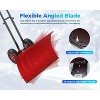 30 Inch Heavy Duty Wheeled Snow Shovel, Adjustable Metal Snow Pusher with 5-Position Handle & Multi-Angle Carbon Steel Blade - 3 of 4