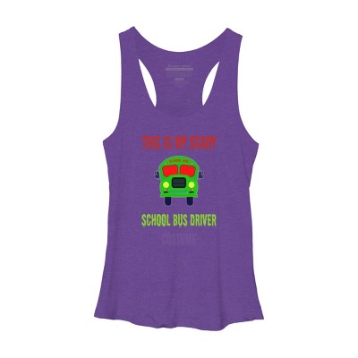 Women's Design By Humans Halloween School Bus Driver Costume By TeeShirtMadness Racerback Tank Top