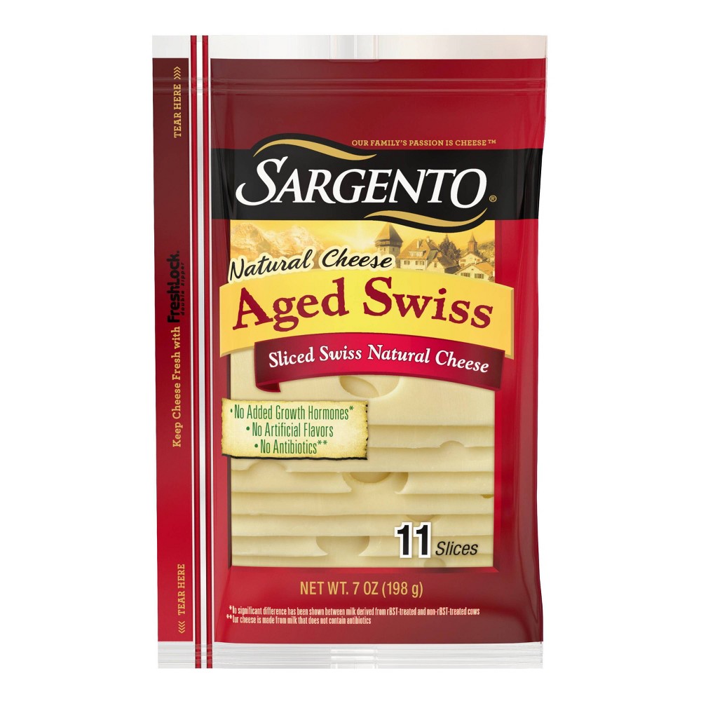 SLICED SWISS NATURAL CHEESE, AGED SWISS