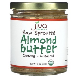Jiva Organics Raw Sprouted Almond Butter, Creamy - Unsalted, 8 oz (228 g) - 1 of 2