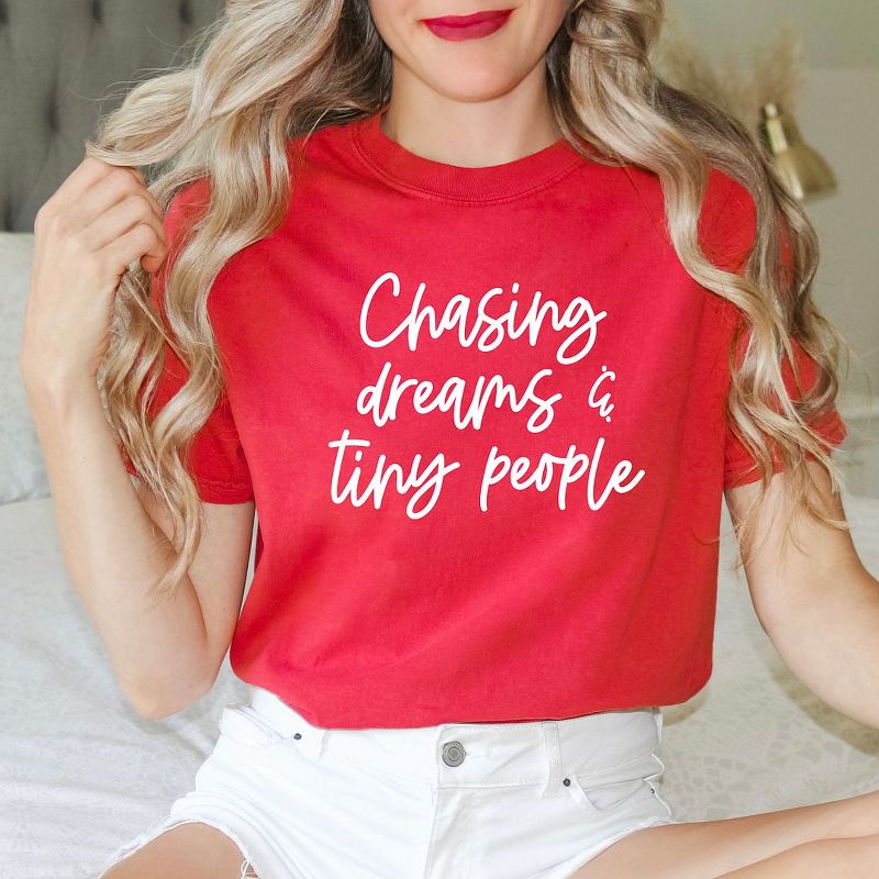 Simply Sage Market Women's Chasing Dreams and Tiny People Short Sleeve Garment Dyed Tee, 3 of 5