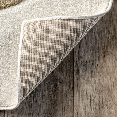 Ivory Rectangular 4' x 6' Kids Synthetic Area Rug