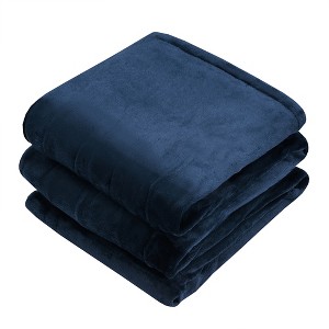 Costway 84'' x 90'' Flannel Heated Blanket Electric Throw w/ Dual Controllers  Blue\Red\Beige\Gray - 1 of 4