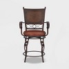 24" Eli Big and Tall Copper Stamped Faux Leather Swivel Seat Counter Height Barstool - Powell Company - 3 of 4
