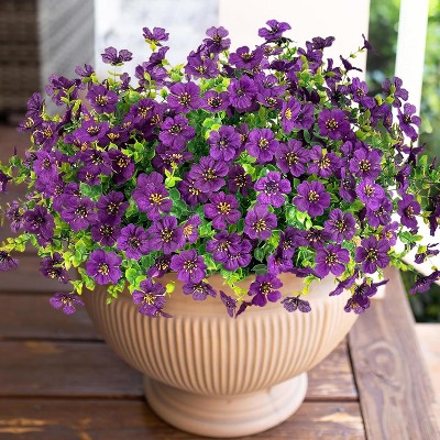 Artificial Flowers for Outdoor Indoor Garden Home Decoration, Faux Flower Daisy with Eucalyptus Leaves Fake Plants Greenery Boxwood Porch Patio
