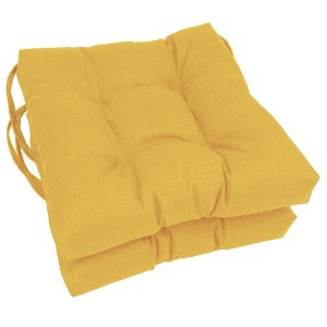 Blazing Needles, 16-inch Spun Polyester Solid Outdoor Square Tufted Chair Cushions (Set of 2) - 1 of 1