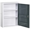 kleankin Bathroom Medicine Cabinet with Shelves Inside & On Door, Locking Medical Cabinet for Safety, First Aid Bathroom Wall Cabinet, White & Grey - 4 of 4