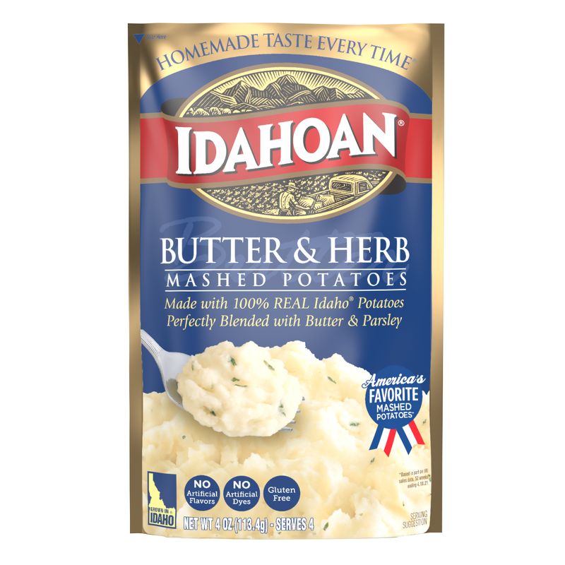Idahoan Gluten Free Butter &#38; Herb Mashed Potatoes - 4oz, 1 of 5
