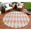 Salmon And Ivory Geometric Washable Indoor Outdoor Area Rug - 2 of 4