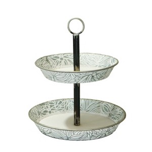 VIP Metal 13.5 in. White Double Tiered Display Tray - 1 of 4