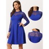 INSPIRE CHIC Women's Mesh See-Through Heart Sheer Sleeve Skater Party Dress - 2 of 4