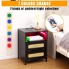 Nightstand with LED Lighting, Charging End Table with 2 USB Ports & 2 Outlets, 2 Rattan Drawers & Open Shelf for Small Spaces, Black - 4 of 4