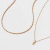 14K Gold Dipped Cubic Zirconia Initial Necklace Set 2pc - A New Day™ Gold - 3 of 3