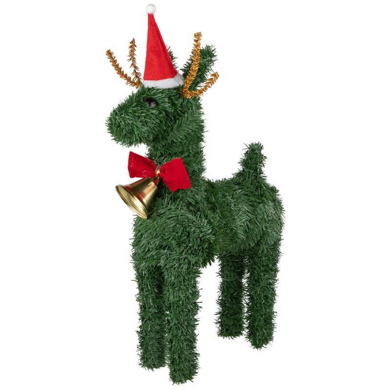 Northlight 16" Reindeer with Bell Artificial Pine Christmas Decoration, 1 of 9