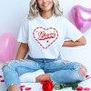 Simply Sage Market Women's Love Heart Outline Short Sleeve Garment Dyed Tee - 2 of 4