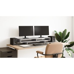 Aghana Digitals Concrete Grey Engineered Wood Monitor Stand with 2 Storage Compartments, - 1 of 4