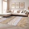 Modern Stripe Thin Rugs for Living Room Bedroom Bohemia Low Pile Non Slip Floor Mat Indoor Retro Soft Washable Carpet Home Decor - 2 of 4