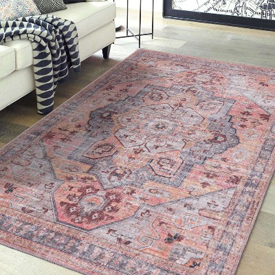 Unique Loom Mangata Melodie Border Washable Indoor Flatweave Woven Area Rug
