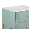 Gulches Modern Green Nightstand with 2 Drawers, Fluted Bedside Table with Golden Metal Handles & Legs, Easy Assembly for Living Room Bedroom - 4 of 4