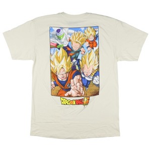 Seven Times Six Dragon Ball Z Super T-Shirt Mens' Character Collage Poster Design Crewneck Off-White - 1 of 4