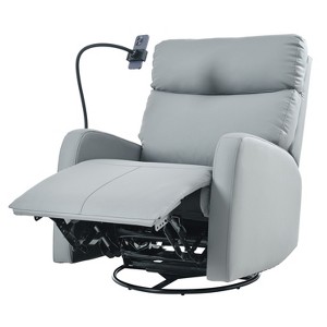 Racxily Rocking Recliner Chair, 360° Swivel Nursery Rocking Chair, Glider Chairs, Modern Small Rocking Swivel Recliner, Phone Holder - 1 of 4