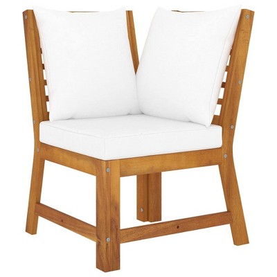 vidaXL Sectional Corner Sofa - Solid Acacia Wood, Weather-Resistant, Perfect for Indoor and Outdoor Use