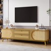 HDZNVF Rattan TV Stand for TVs up to 75 inch, Modern Farmhouse Media Console - 4 of 4
