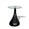 vidaXL Coffee Tables 2 pcs with Round Glass Top High Gloss Black - 3 of 4