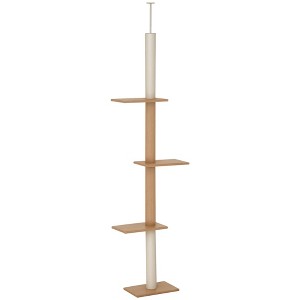Floor-to-Ceiling Cat Tree Cat Climbing Tower with Sisal-Covered Scratching Posts Natural Cat Tree Activity Center for kittens Cat tower furniture - 1 of 4