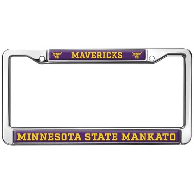 Mankato Mavericks Logo Full Size Standard License Plate Metal Frame