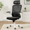 GlasFlength Task and Office Chairs Adjustable Office Chair Ergonomic Swivel Chair Computer Arm Chair for Long Sitting, White, 23.43"*23.43"*48.4" - 2 of 4
