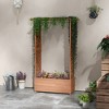 Outsunny Raised Garden Bed with Trellises and Roof for Climbing Plant Vine, Hanging Flowers, 70.75"H Outdoor Wood Planter Box with Drainage & Filter - 2 of 4